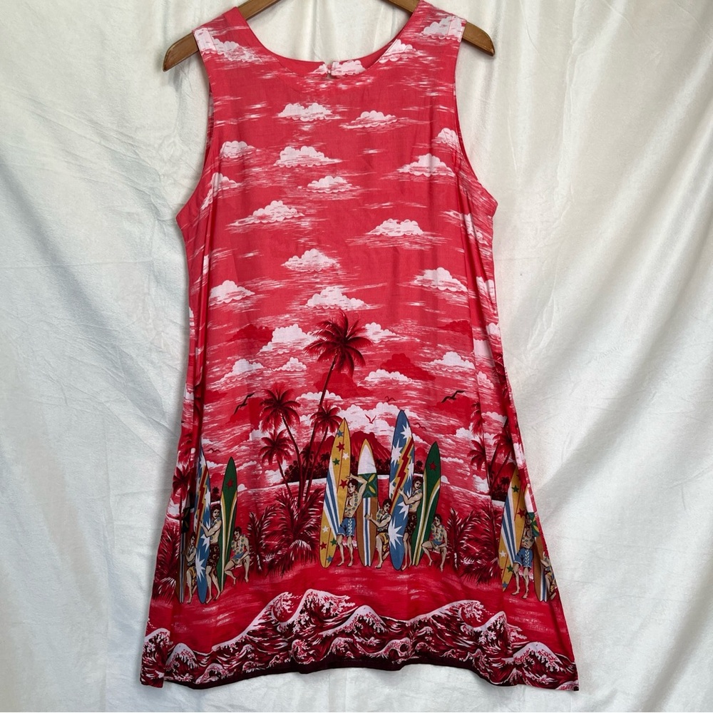 Aloha Style 100 Rayon Tropical Hawaiian Tank Dress Medium Surfer Beach Swing M